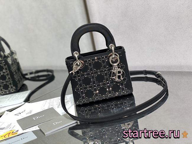 Dior Mini Lady Bag With Diamond Black-17cm - 1
