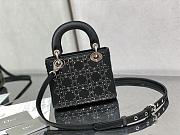 Dior Mini Lady Bag With Diamond Black-17cm - 4