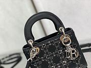 Dior Mini Lady Bag With Diamond Black-17cm - 2