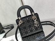 Dior Mini Lady Bag With Diamond Black-17cm - 3