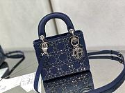 Dior Mini Lady Bag With Diamond Blue-17cm - 5