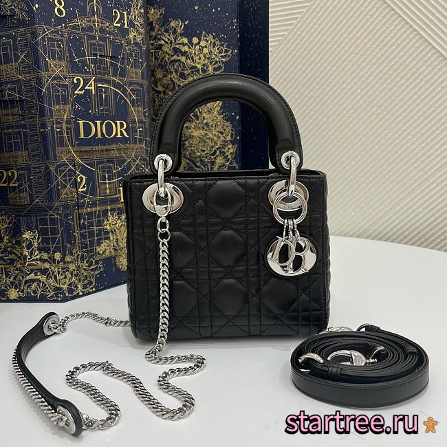 Dior Mini Lady Dior Bag With Silver Hardware-17cm - 1