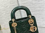Dior Mini Lady Dior Bag In Patent Leather Green-17cm - 2