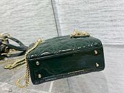 Dior Mini Lady Dior Bag In Patent Leather Green-17cm - 6
