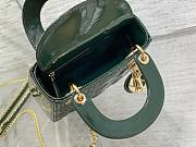 Dior Mini Lady Dior Bag In Patent Leather Green-17cm - 5