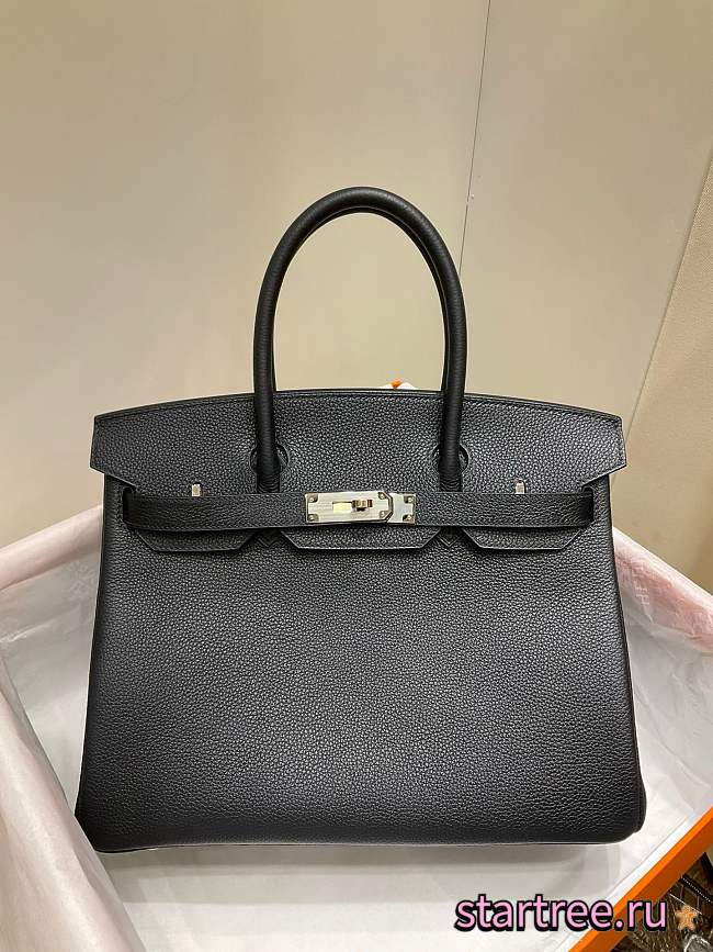 Hermes Birkin 30 Black with Sliver Hardware 001 - 1