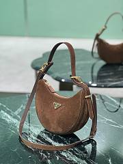 Prada Arqué Suede Shoulder Bag-22.5x18.5x6.5cm - 5