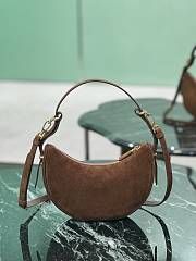 Prada Arqué Suede Shoulder Bag-22.5x18.5x6.5cm - 4