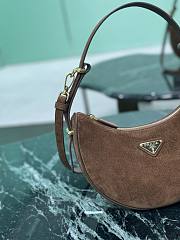 Prada Arqué Suede Shoulder Bag-22.5x18.5x6.5cm - 3
