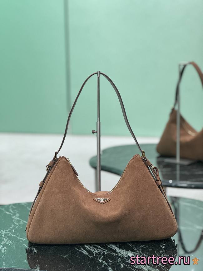 Prada Medium Aimée Suede shoulder bag-39x24x11.5cm - 1