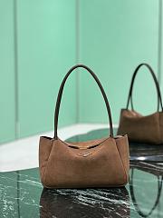 Prada Medium Suede Shoulder Bag-28x18x11cm - 1