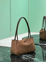 Prada Medium Suede Shoulder Bag-28x18x11cm - 2