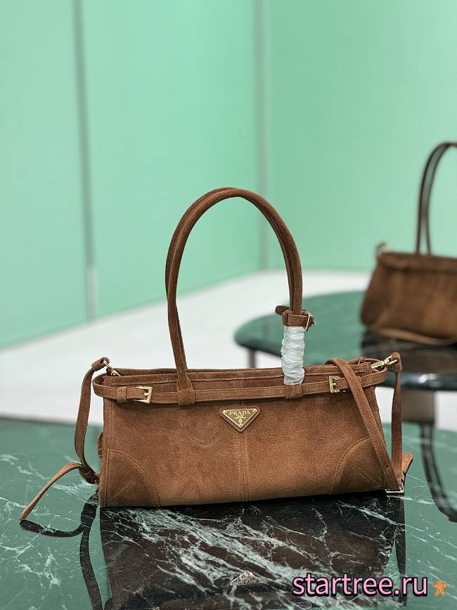 Prada Medium Suede Leather Bag-32*15.5*12CM - 1