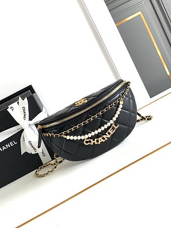 Chanel Waist Bag Black-17x24 X 11cm