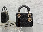 Christian Lady Dior Mini Bag Black-17cm*15cm*5cm - 3
