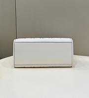 Fendi Sunshine Medium White Leather Shopper Tote Bag-35*17*31 - 5