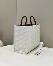Fendi Sunshine Medium White Leather Shopper Tote Bag-35*17*31 - 4