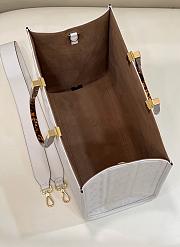 Fendi Sunshine Medium White Leather Shopper Tote Bag-35*17*31 - 2