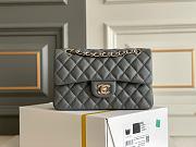 Chanel Classic Flap Bag Caviar Leather Gold Hardware Gray-23cm - 1