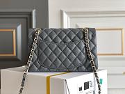 Chanel Classic Flap Bag Caviar Leather Gold Hardware Gray-23cm - 4