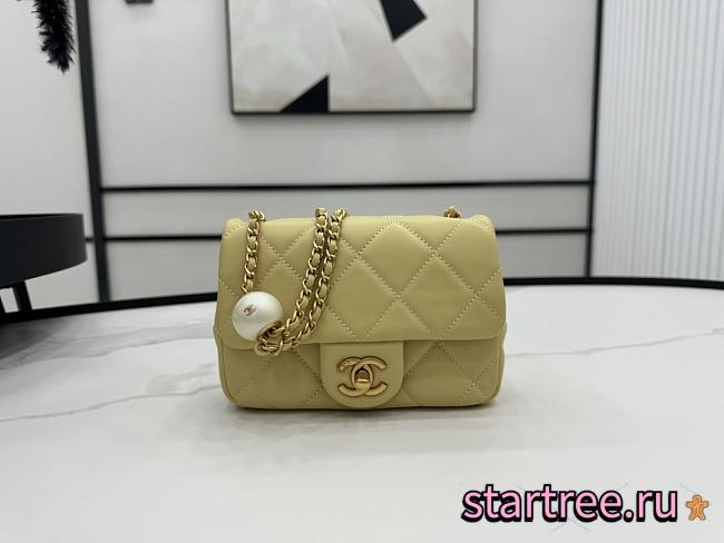 Chanel 24S Classic Flap Bag Yellow-11.5*17*5cm - 1
