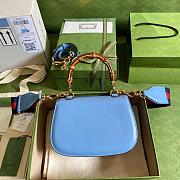 Gucci Bamboo Small Handbag Blue 675797-21cm - 3
