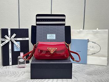Prada Patent leather shoulder bag Red-22.5cm