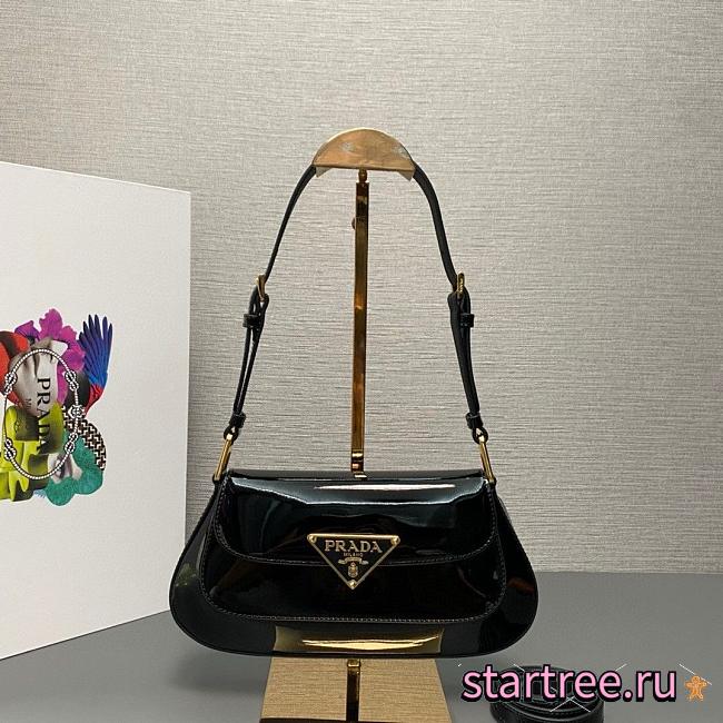 Prada Patent leather shoulder bag Black-22.5cm - 1