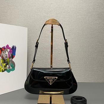 Prada Patent leather shoulder bag Black-22.5cm