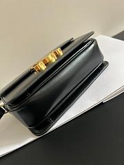 CELINE Shiny Calfskin MediumTriomphe Black-22*16*8cm - 2