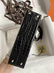 Hermes Kelly 19 In Crocodile Skin Black - 4