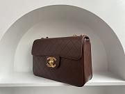 CHANEL | Vintage Brown Quilted Lambskin Flap Bag - 30x21x8cm - 2