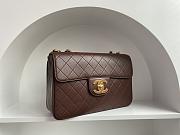CHANEL | Vintage Brown Quilted Lambskin Flap Bag - 30x21x8cm - 4