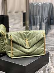 YSL Saint Lauren Loulou Puffer Bag Green 35cm - 4
