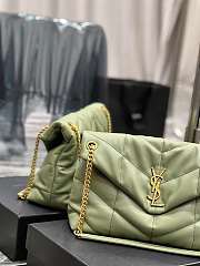 YSL Saint Lauren Loulou Puffer Bag Green 35cm - 5