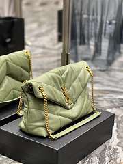 YSL Saint Lauren Loulou Puffer Bag Green 35cm - 3