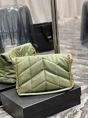 YSL Saint Lauren Loulou Puffer Bag Green 35cm - 2