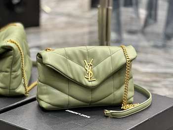 YSL Saint Lauren Loulou Puffer Bag Green 23CM