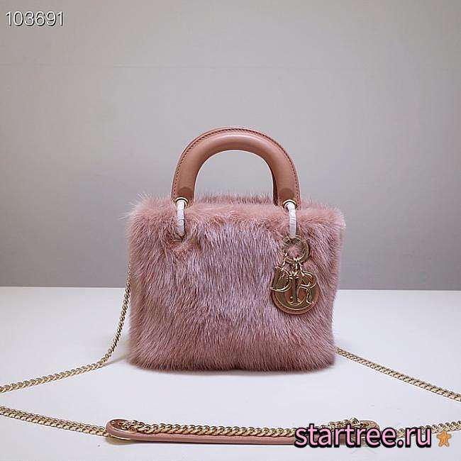 Christian Lady Dior Mini Bag Pink-17cm*15cm*5cm - 1
