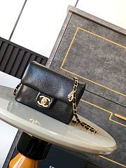 Chanel Small Flap Bag Grained Shiny Calfskin & Gold-Tone Metal Black-13 x 17.5 x 6 cm - 1