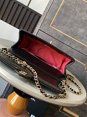 Chanel Small Flap Bag Grained Shiny Calfskin & Gold-Tone Metal Black-22x13x7cm - 5