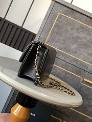 Chanel Small Flap Bag Grained Shiny Calfskin & Gold-Tone Metal Black-22x13x7cm - 2
