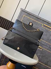Chanel Small Flap Bag Grained Shiny Calfskin & Gold-Tone Metal Black-16x33x5cm - 4