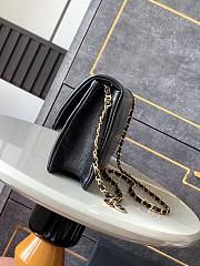 Chanel Small Flap Bag Grained Shiny Calfskin & Gold-Tone Metal Black-16x33x5cm - 3