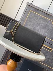 Chanel Small Flap Bag Grained Shiny Calfskin & Gold-Tone Metal Black-16x33x5cm - 5