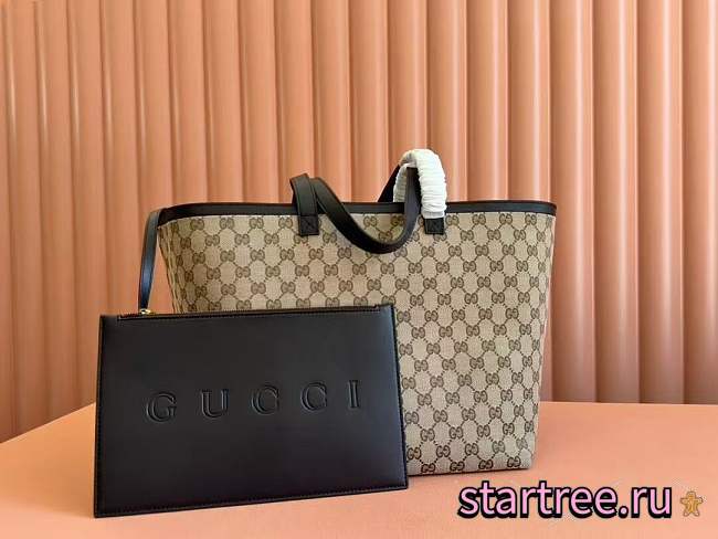 Gucci Totissima Medium tote bag Beige and ebony Original GG canvas - 1