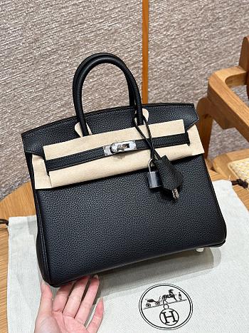 Hermes Birkin 30 Black with Sliver Hardware In Tago Leather