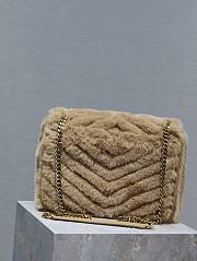 YSL Saint Laurent Calfskin Shearling Monogram Medium Niki Chain Satchel -28*20*8.5cm - 4