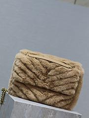 YSL Saint Laurent Calfskin Shearling Monogram Medium Niki Chain Satchel -28*20*8.5cm - 3