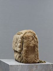 YSL Saint Laurent Calfskin Shearling Monogram Medium Niki Chain Satchel -28*20*8.5cm - 2
